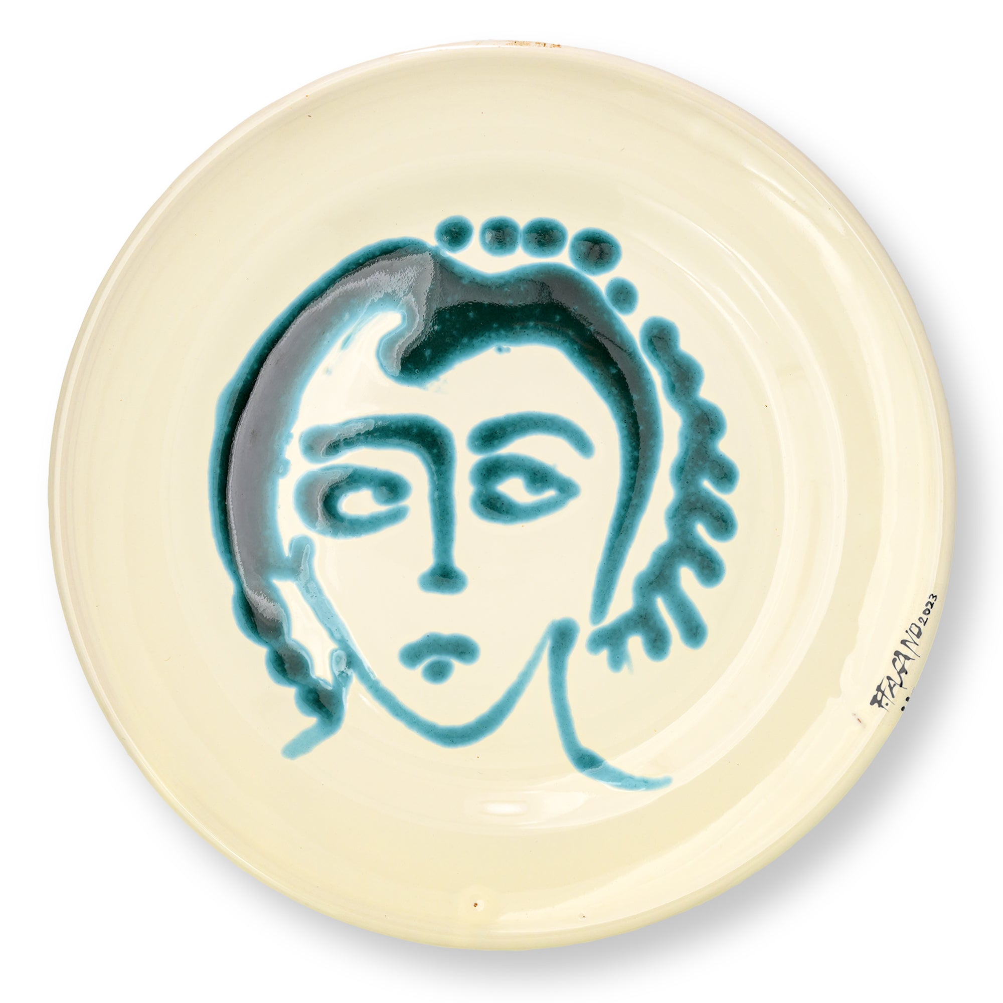 Dinner plate ivory color FACES - 25 cm.